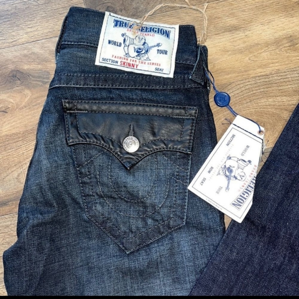 True Religion Jean Vegan leather trim